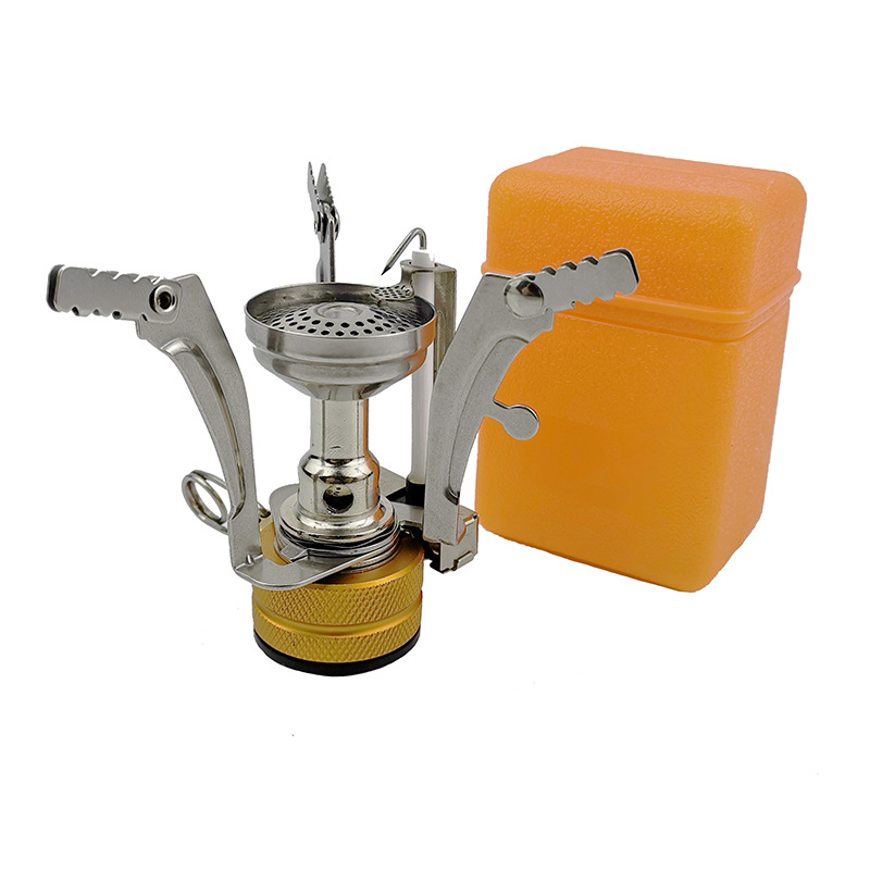 Portable Camping Stoves Backpacking Stove with Piezo Ignition Stable Support Wind-Resistance Camp Stove for Outdoor Camping Hiking Cooking